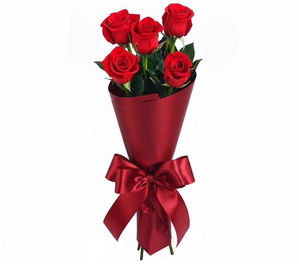 Букет 5 Красных роз Эдлесс Лав в Вяземском