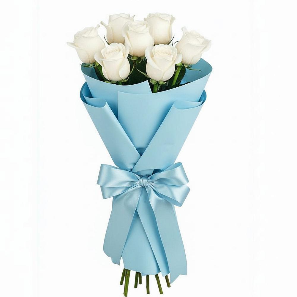 Букет 7 белых роз Проуд в Вяземском