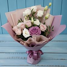Букет цветов из:  Розы и Лизиантусы в Вяземском