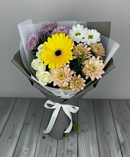 Букет цветов из:  Розы, Герберы и Хризантемы в Вяземском