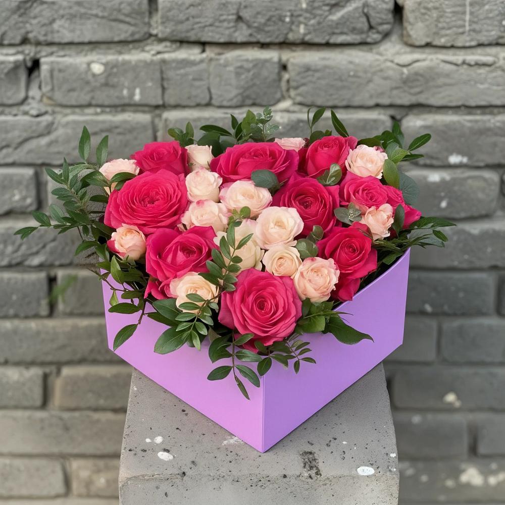 Цветочная композиция из Розы в коробке в Вяземском