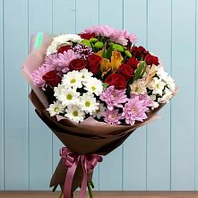 Букет цветов из:  Розы, Хризантемы и Альстромерии в Вяземском