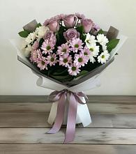 Букет цветов из:  Хризантемы и Розы в Вяземском