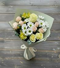 Букет цветов из:  Альстромерии, Розы и Хризантемы в Вяземском