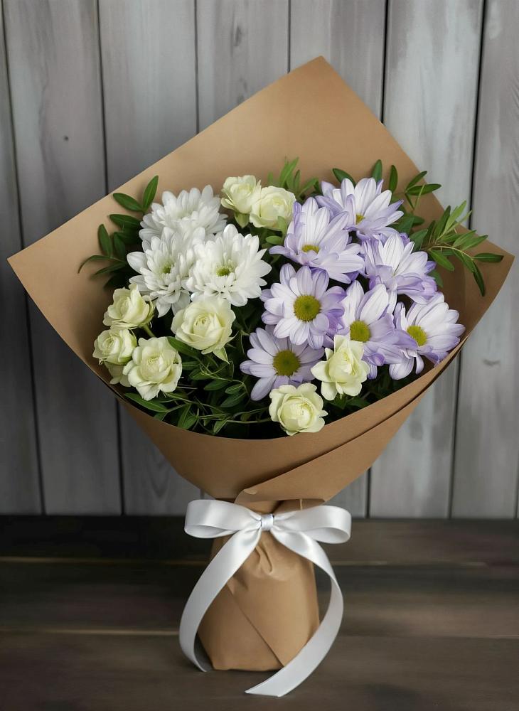 Букет цветов из: Хризантемы и Розы в Вяземском